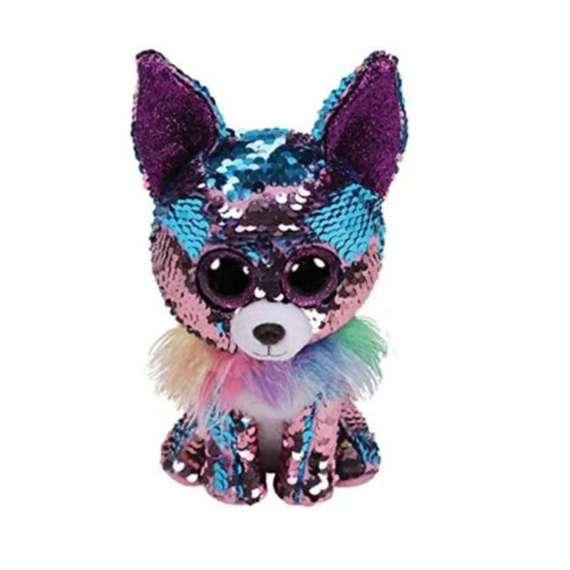 Ty 6 & quot; 15 см Flippables собака Dinosau кошка лиса щенок Draon Olw большой глаза для игрушек глаз мягкая игрушка детский подарок