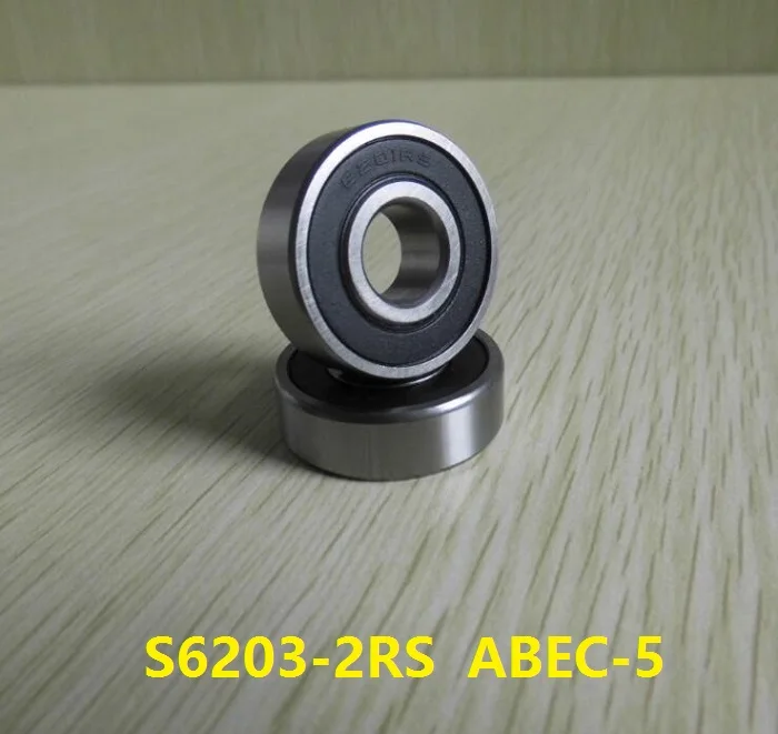 

10pcs/lot ABEC-5 S6203RS S6203-2RS 17*40*12mm Stainless Steel ball bearing Stainless Steel Deep Groove Ball bearing 17x40x12mm