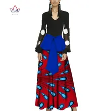 Летняя женская длинная юбка макси для женщин африканская Дашики для женщин Bazin Riche Robe Longue Femme размера плюс натуральная юбка Wy3021