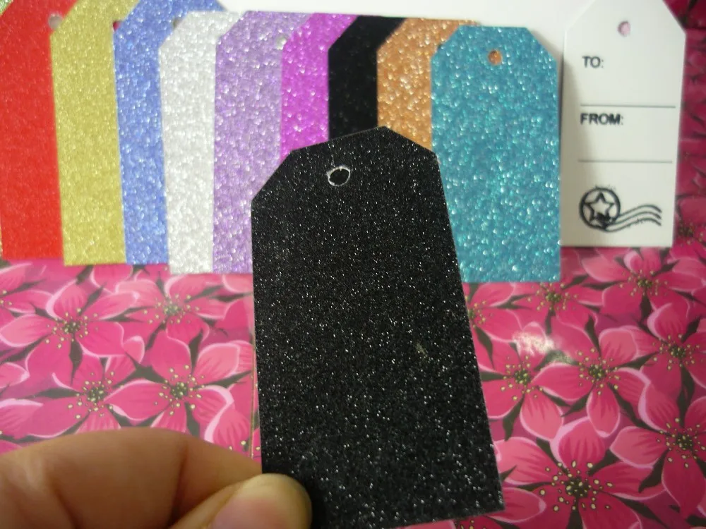 CX-TAG-00008 3.5x7cm Mix Colors Glitter Gift Tags 06