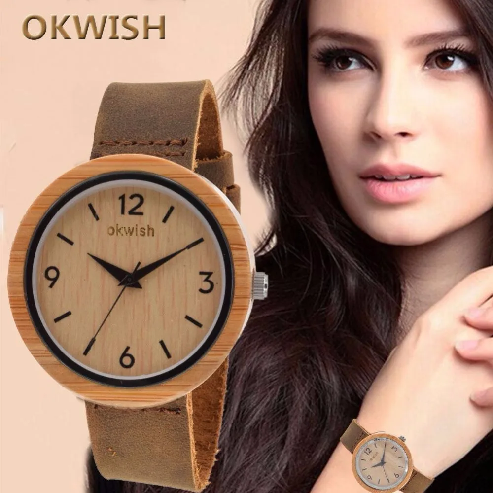Good looking Vintage High quality Wood Grain Watches Fashion Women