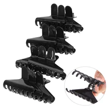 12 Pcs/pack Pro Salon Black Plastic Butterfly Clamps Clips Hairdressing Tools Big Hair Claw Salon Section Clip Styling Tool