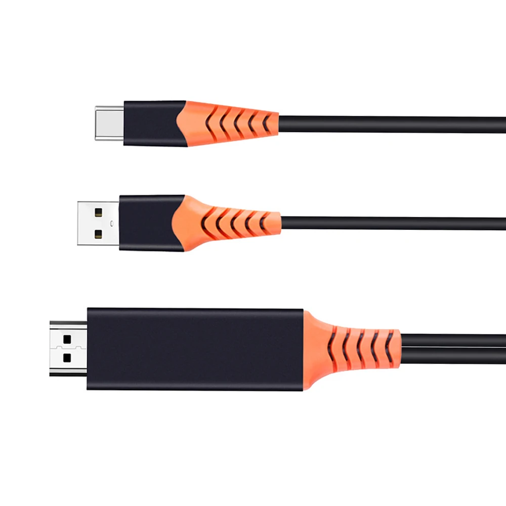 

2 m / USB power sup For GalaxyS8/9 Adapter cable type-c to HDMI with USB power supply 4K mobile phone HD with the screen line