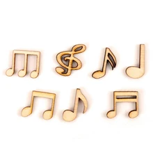 100 шт Скрапбукинг Искусство DIY Раннее Образование Смешанная Экологически чистая игрушка Музыкальные ноты подарок милый детский домашний Орнамент Дерево ремесло
