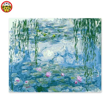 

painting by numbers art paint by number Digital painting decorative painting color painted his impression of Monet water lily lo