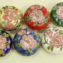 6 шт КИТАЙСКИЙ ручной работы потрясающий с перегородчатой эмалью порошок Чехол Шкатулка для украшений