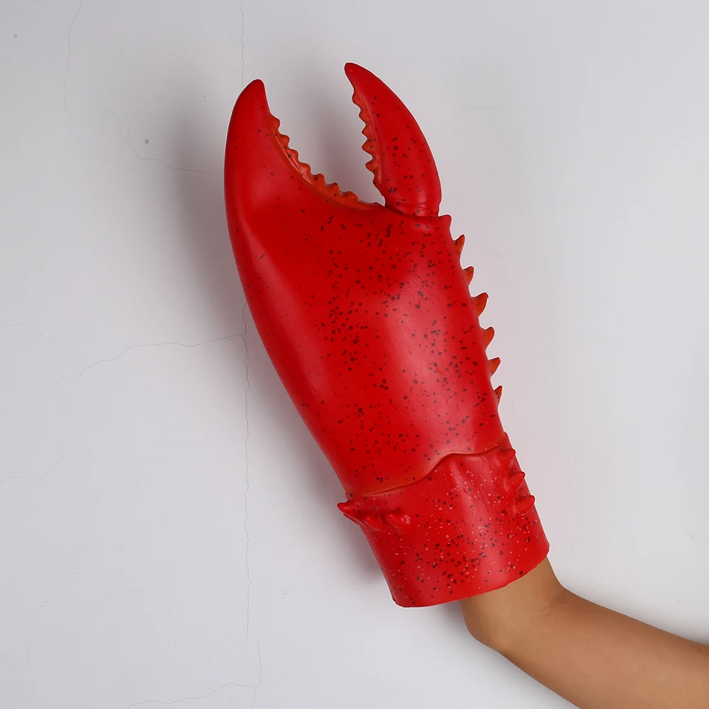 New Lobster Crab Claw Red Latex Gloves Halloweeen Funny Fancy Ball Cosplay Props