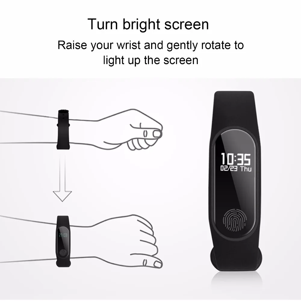 Fitness Bracelet Activity Tracker Heart Rate Sleep Monitor OLED USB Charging Smart Wristbands IOS Android PK K1 miband 2