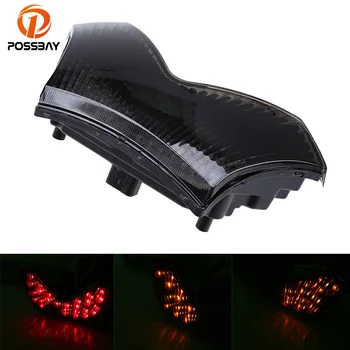 

POSSBAY Smoke Motorcycle Rear Taillight Scooter Turn Signals Light fit for Kawasaki ZX-14R/ZZR1400 2006-2013 Brake Stop Lamps
