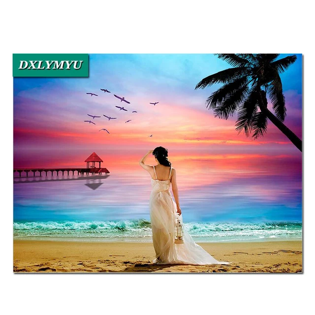 Hawaii Beach Vacation Diamond Painting Rhinestone Full Square 5d Hawaii Beach Vacation Diamond Painting Rhinestone Full Square 5d Embroidery Cross Sch Kits Decoration Mosaic