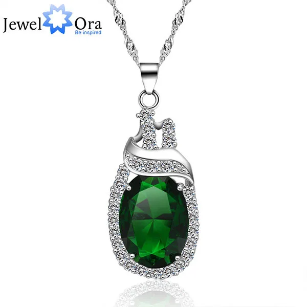 Luxury Big Green Cubic Zirconia Necklaces & Pendants For Women Party ...