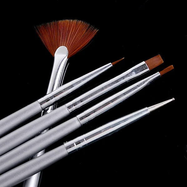 ACOSUN 5PCS Silver Nail Art Design Pen Brush Set Painting Dotting Tool | Красота и здоровье