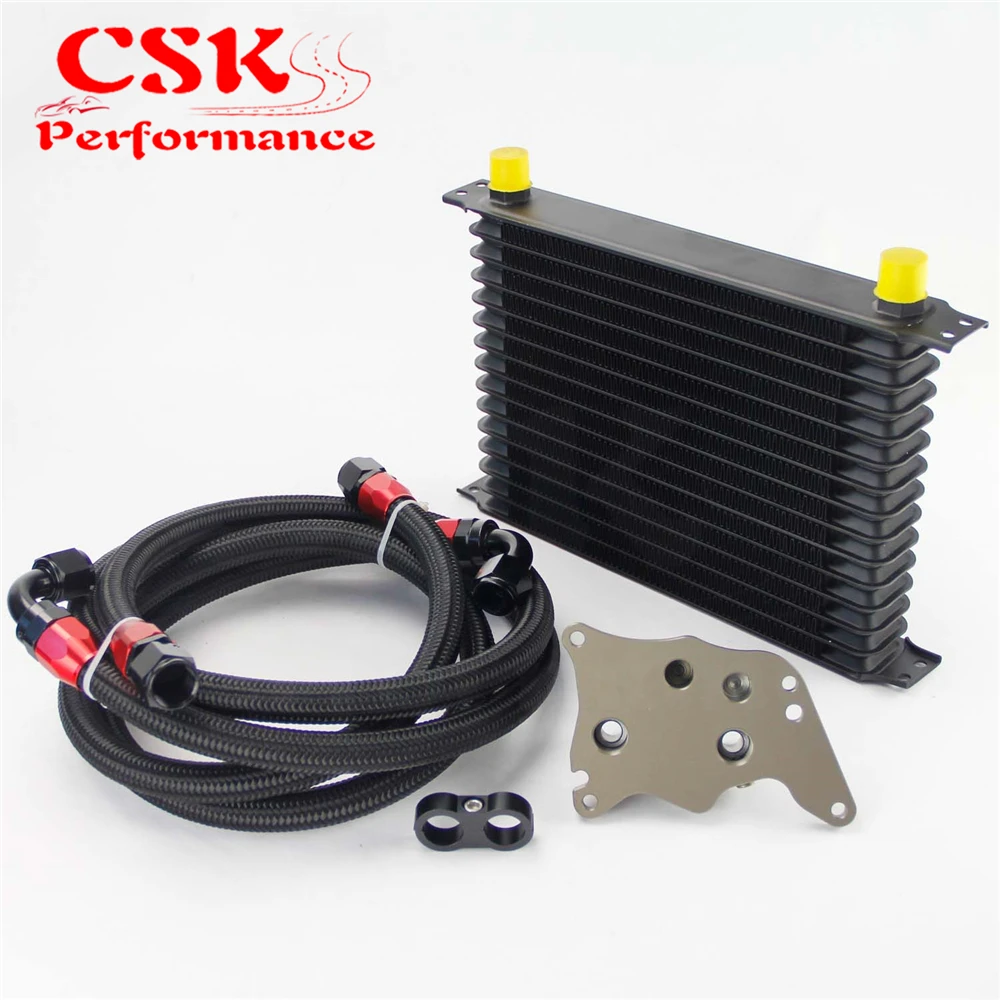 ^Cheap 15 Row 262mm AN10 Trust Oil Cooler Kit Fits For BMW Mini Cooper R56 Supercharger Black/Gold/Blue