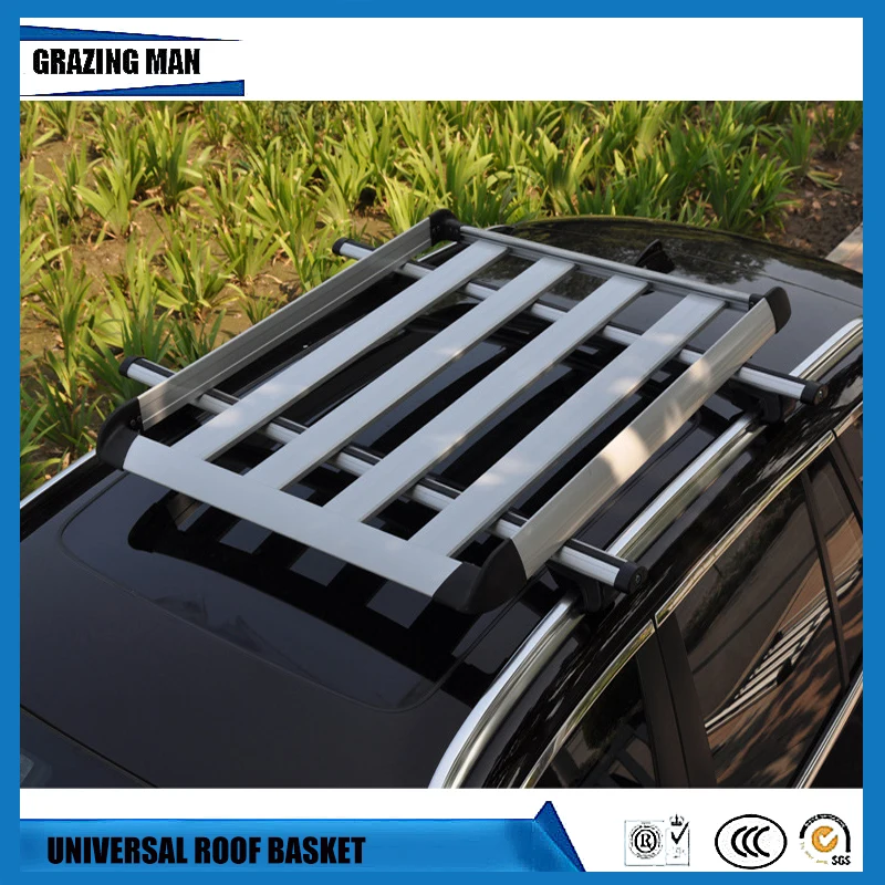 Silver Aluminum Roof Rack Cargo Car Top Luggage Carrier Basket Traveling