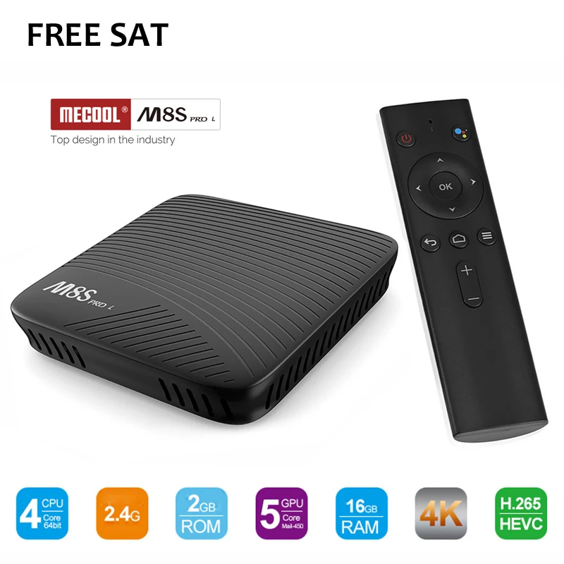 Beste Mecool M8S PRO L Smart TV Box Android 7.1 Amlogic S912 3 gb RAM 16 gb ROM 5g Wifi IPTV Set top Box met Voice Afstandsbediening