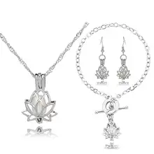 HENGSHENG стрелка медальон клетка ювелирный набор жемчужный кулон с 1 шт. настоящая овальная жемчужина в шарме