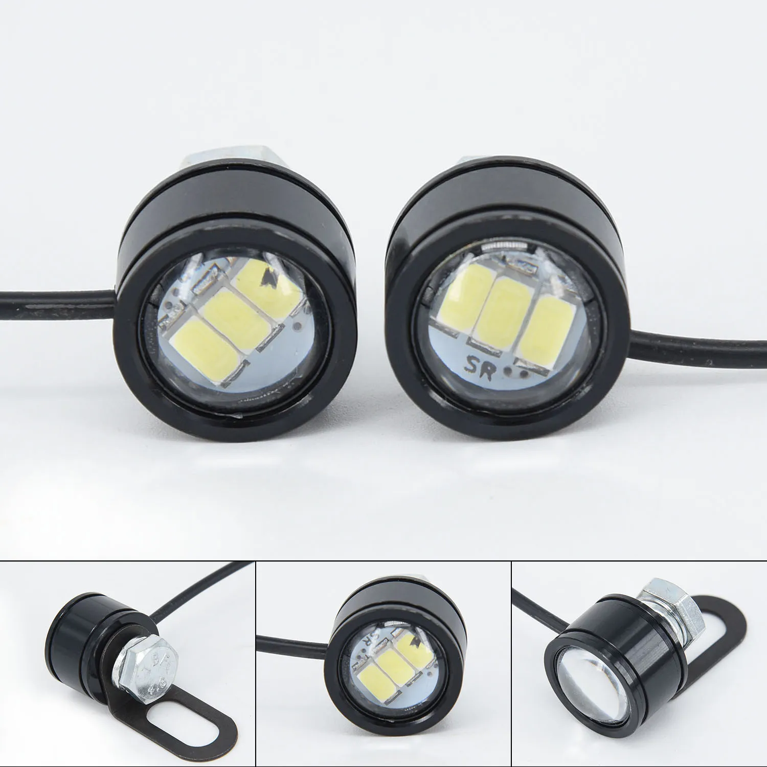 2 шт. мотоциклетные светодио дный фара 12 В 120 LM 5630 3smd Spotlight с объектива Противотуманные фары дальнего света для мотоцикл