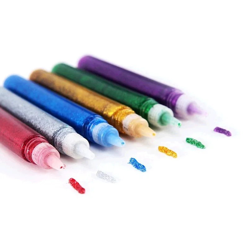 10pc DIY Crafts Flash Colorful Glue Kids Children Adhesive Beautify Art