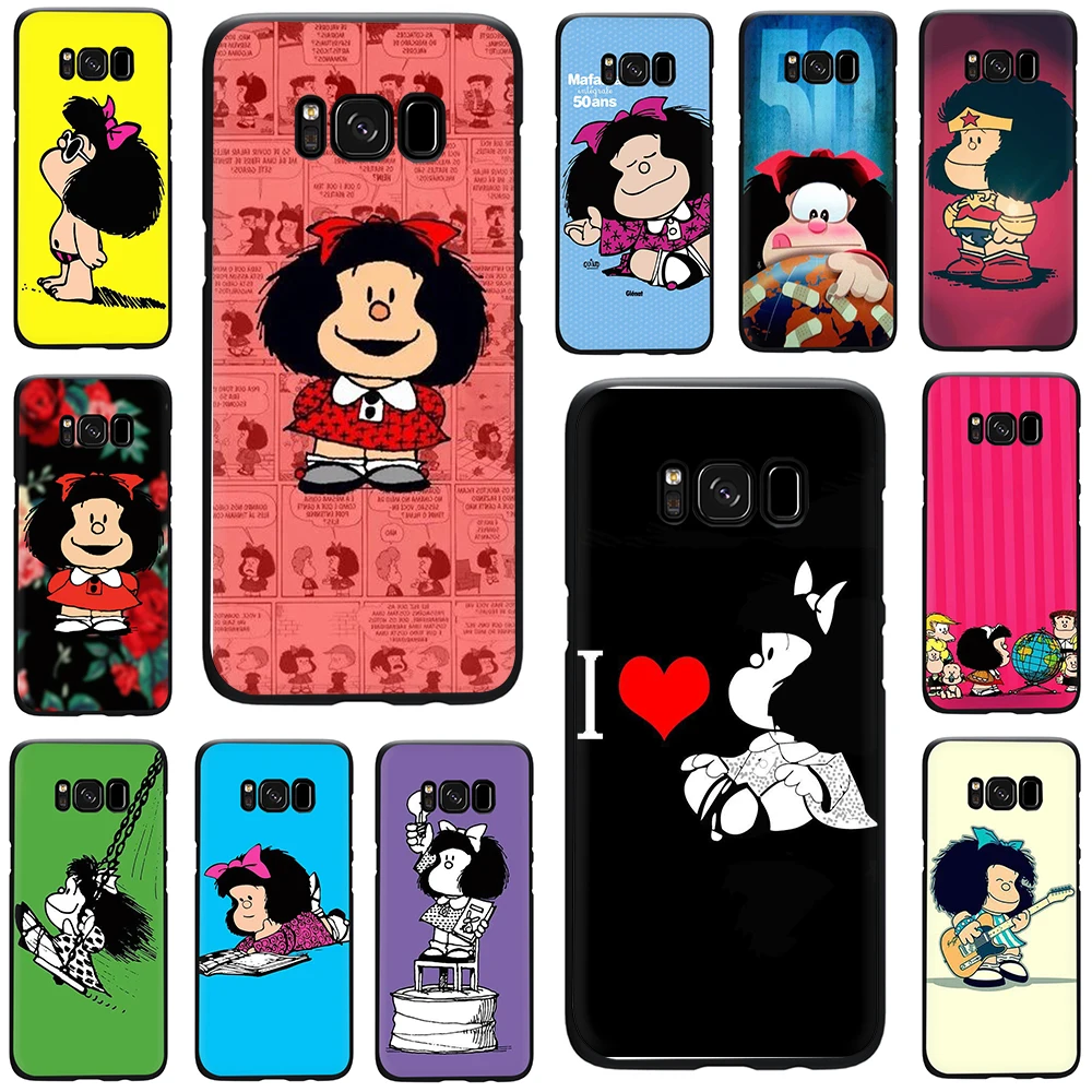 

Mafalda Silicone phone case for Galaxy S6 S7 Edge S8 S9 S10 Plus S10e Note 8 9 J6 A6 Plus A8 A9 2018