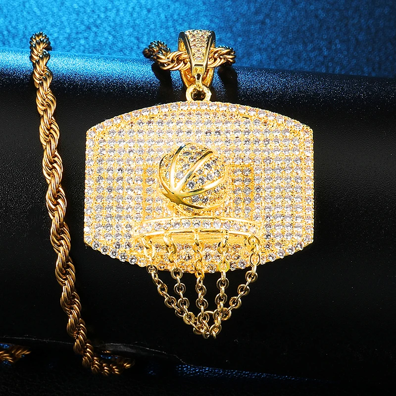 Хип хоп Полный AAA CZ инкрустированный камнями Bling Iced Out баскетбольные подвески из циркона и ожерелья для мужчин и женщин ювелирные изделия