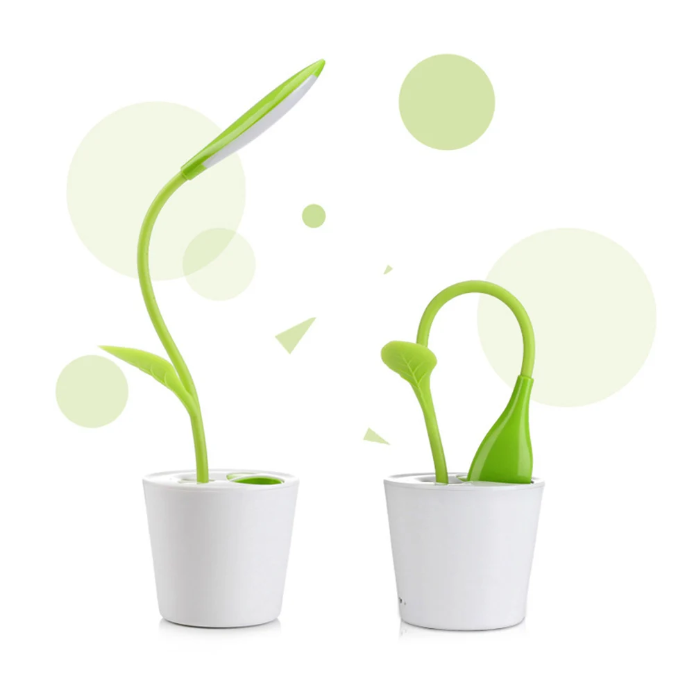 

Children Light Flexible USB Touch LED Desk Lamp with 3-Level Dimmer Decor Plant Pencil Holder