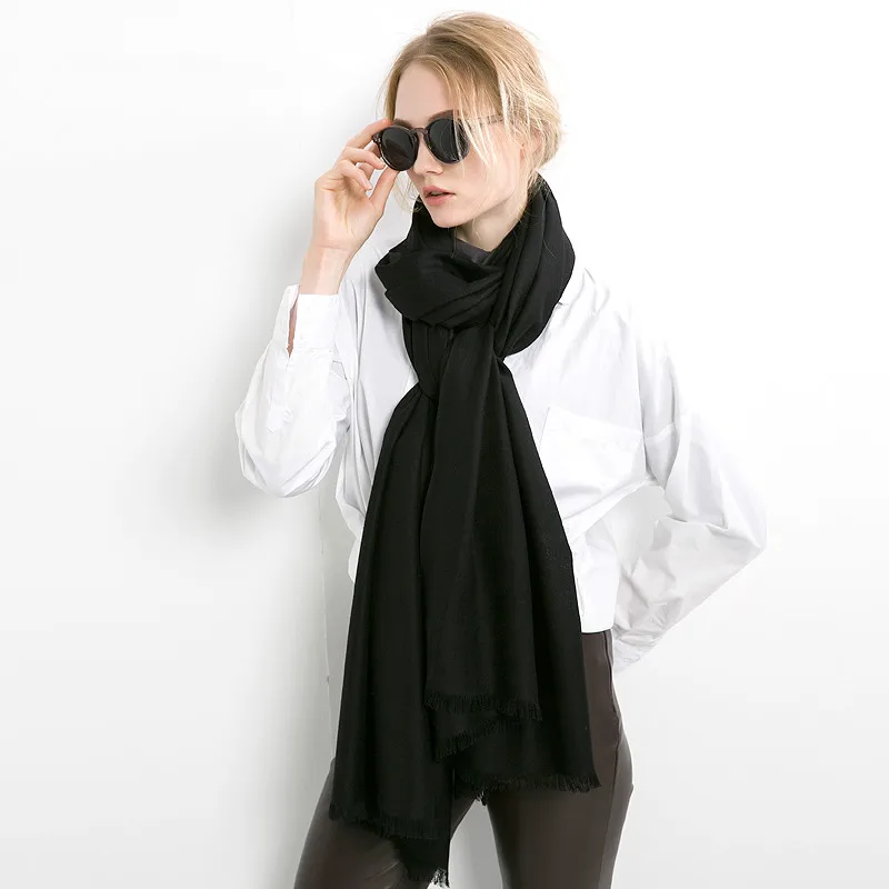 

Solid Love Fashion Wool Scarf Shawl and Pure Female Thin Section of The Spring and Autumn and Winter All-match Korean Scarf