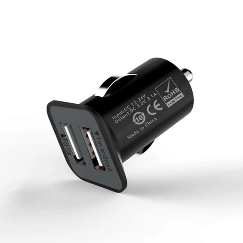 Универсальное автомобильное зарядное устройство с двумя usb портами для