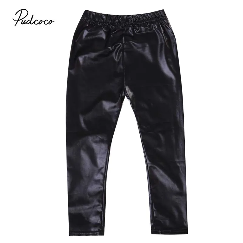 

Pudcoco 2018 Baby Girls Kids Pants Winter Thick Warm PU Leather Leggings Fleece Lined Skinny Pants Trousers Fashion Outfits 1-8T