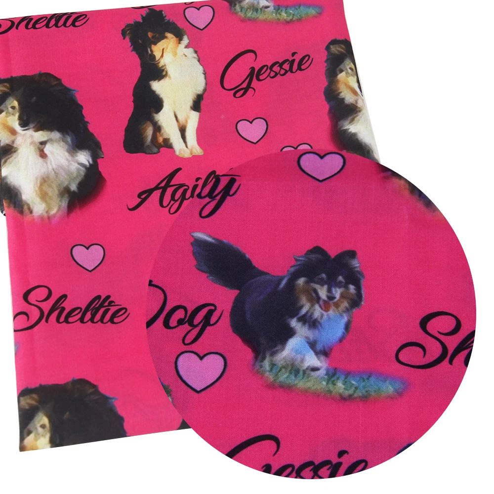 

David accessories 50*145CM dog footprint love patchwork Polyester cotton fabric for Tissue Kids home textile for Sewing,c462