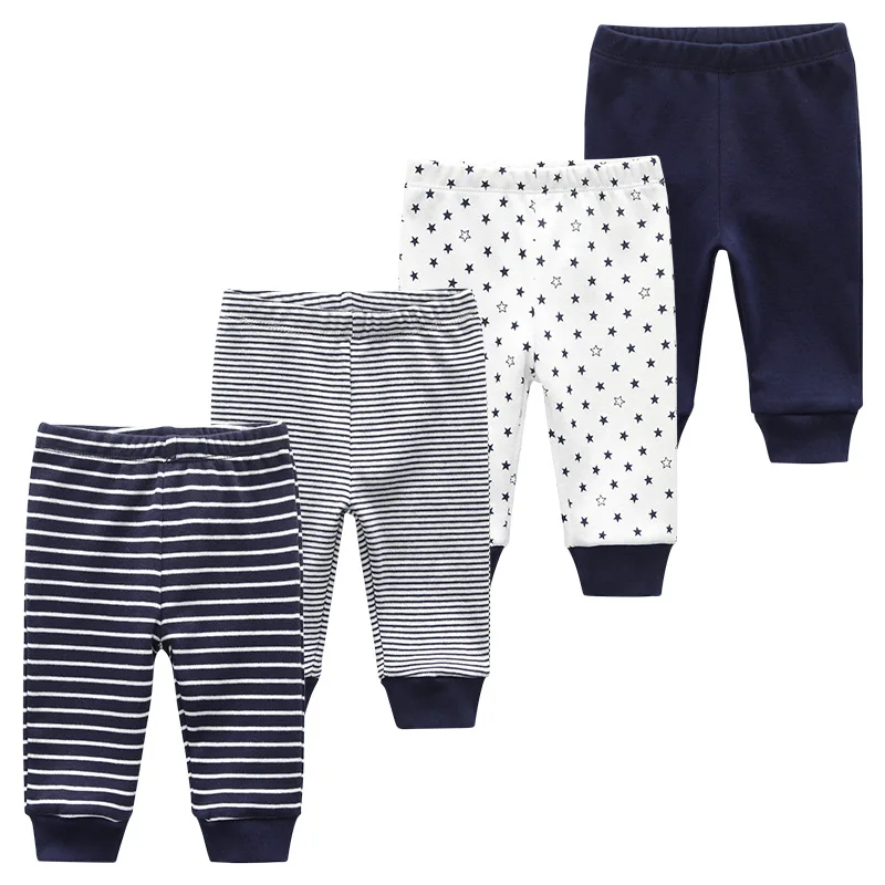 

Newborn Baby Long Pants Unisex Girl Boy Trousers 4PCS/LOT Striped Baby Leggings Cotton Pantalones roupas de bebe