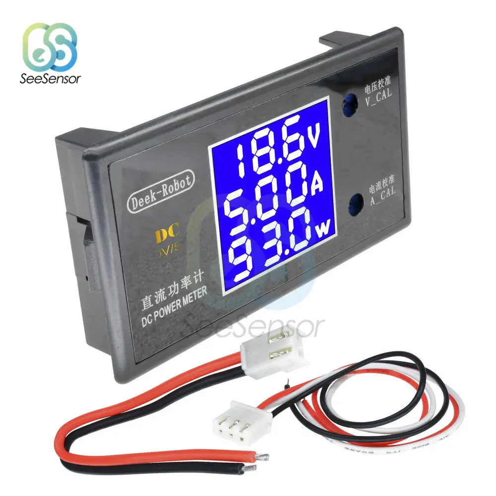

DC 12V 50V 5A LCD Display Digital Voltmeter Ammeter Wattmeter Voltage Current Power Meter Volt Detector Tester Monitor 250W