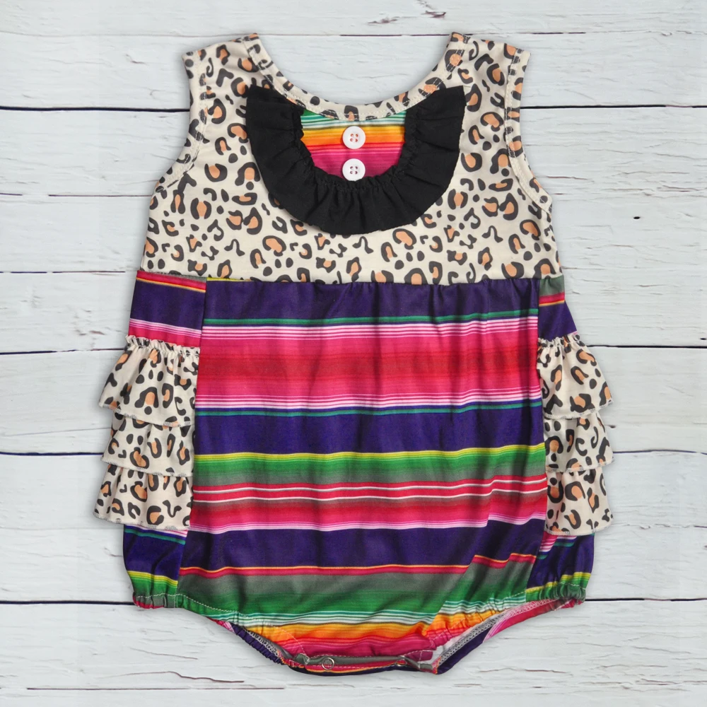 

CONICE NINI Baby Boutique Romper Summer girl ruffle Leopard toddle wholesale boutique clothing match girl set GPF904-625-HY