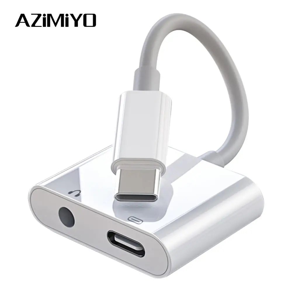 

AZiMiYO Type-C to Jack 3.5mm AUX Adapter compatible PD fast charge For Xiaomi Mi 8 9 Huawei mate 20 P30 Pro 2 in 1 Audio Adaptor