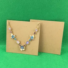 100 шт 10*10 см Крафт ожерелье карты бумажные ювелирные изделия карты винтажное классическое ожерелье картонные витринные подставки Пользовательский логотип нужно AddExtra стоимость