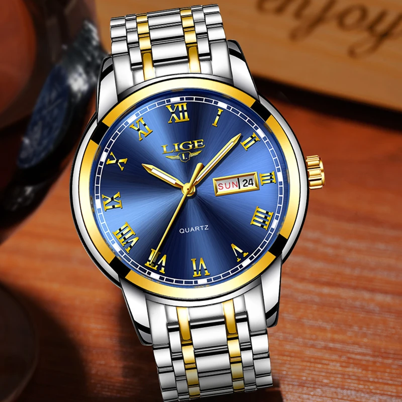 LIGE Mens Watches Top Brand Luxury Male Military Sport Luminous Watch men Business quartz-watch Male Clock Man Relogio Masculino