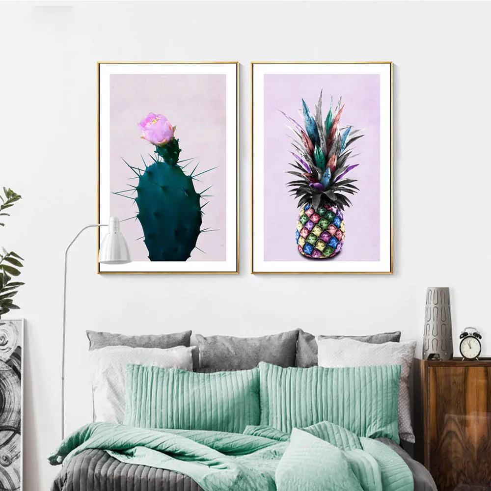 Pineapple Cactus Plants Canvas Poster Print Picture Home Wall Art Decor