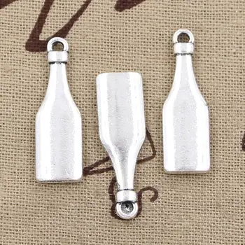 

8pcs Charms Wine Bottle 30x9mm Antique Silver Color Plated Pendants Making DIY Handmade Tibetan Silver Color Jewelry