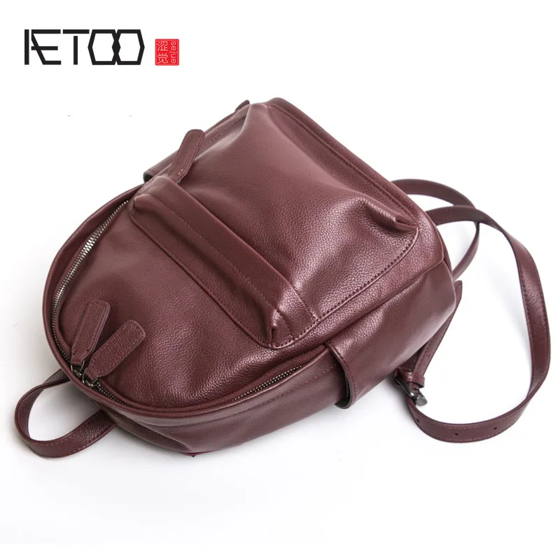

BJYL Full cowhide backpack female Korean fashion handmade leather new college wind wild shoulder bag
