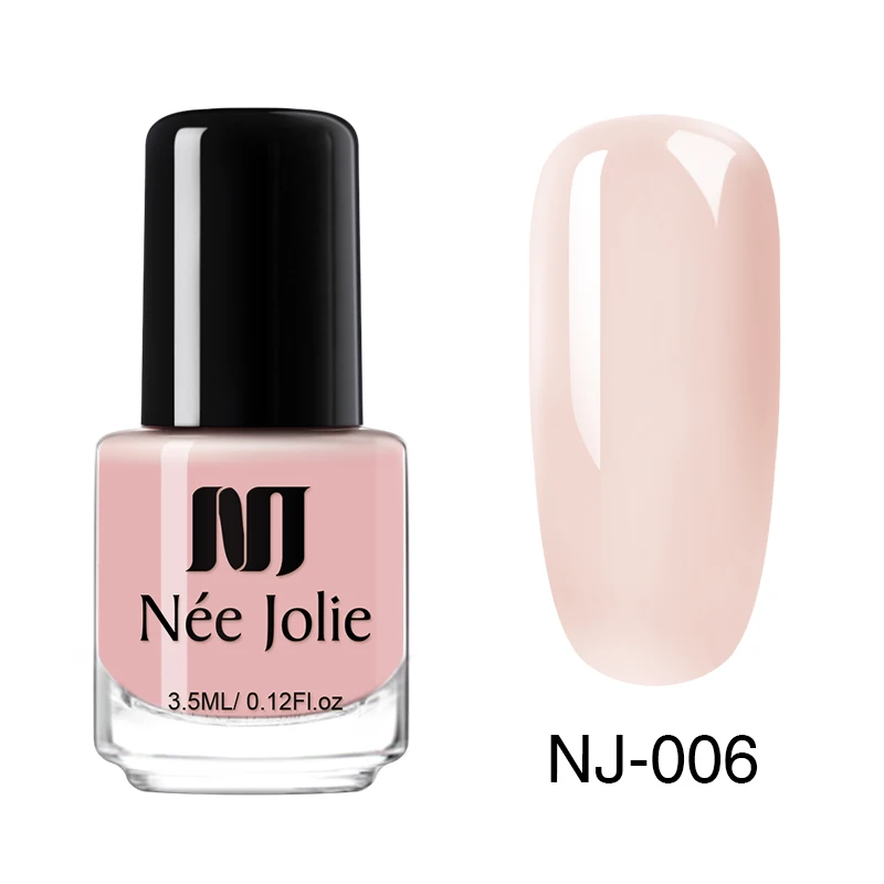 Ни Джоли 3,5 мл, нюдовый Карамельный цвет лак для ногтей полу-прозрачная; Нейл-арт Лаки розовый продолжительный блеск для ногтей дизайн - Цвет: NJ-006