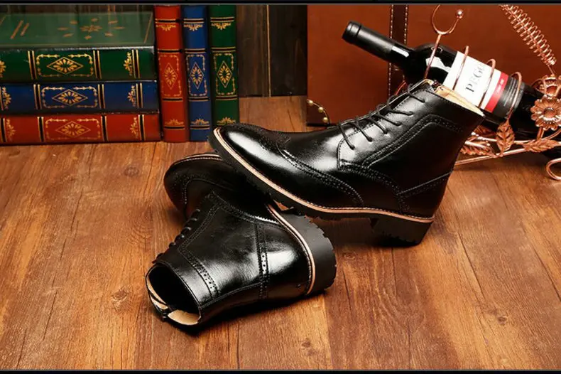 Men's Boots Lace-up Fashion Boot Black Shoes Men Boots Chelsea Genuine Leather Winter Shoes Mens Military Boots Men Combat Brand (14)