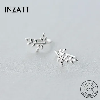 

INZATT Trendy Real 925 Sterling Silver Ear Hook Leaf Dangle Earrings For Women Birthday Party Fashion Jewelry 2020 Best Gift