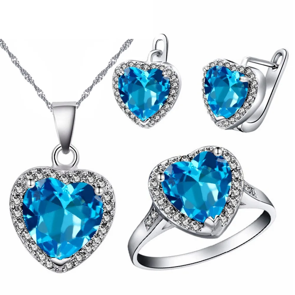 Buy Almei Wedding Jewelry Sets Silver Zirconia Women