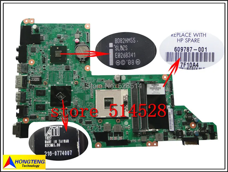 original 609787-001 for HP pavilion DV7 DV7T DV7-4000 laptop motherboard with chipset 5470/512m 100% Test ok