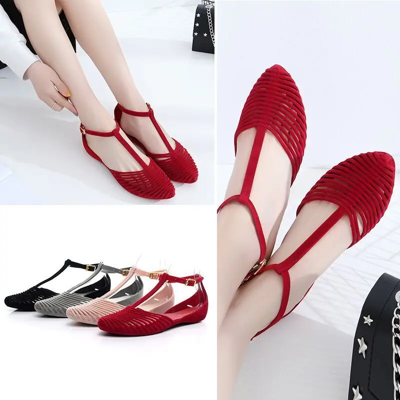 

2017 Beach Baotou Sandals Female Summer Flat Roofs Roman Retro Students Shoes Simple Casual Jelly Shoes