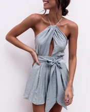 Spring and summer new style Slim sleeveless jumpsuit Waist slim straps jumpsuit Open back lace-up jumpsuit burgundy open back elastic waist jumpsuit