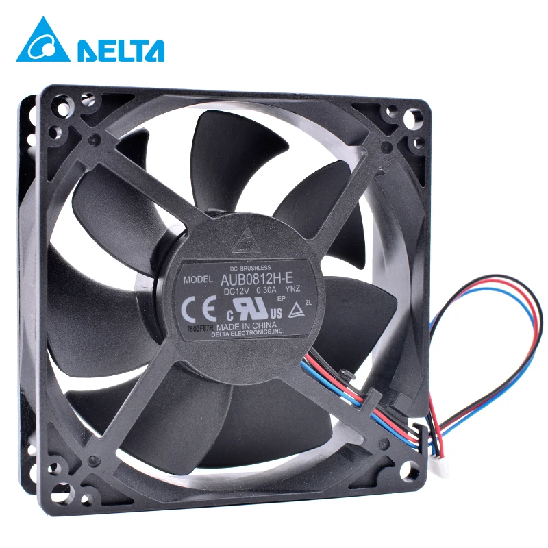 Оригинальный Новый DELTA AUB0812H-E YNZ 8 см 8025 12 В 0.3A 3 провода проектор осевой вентилятор охлаждения