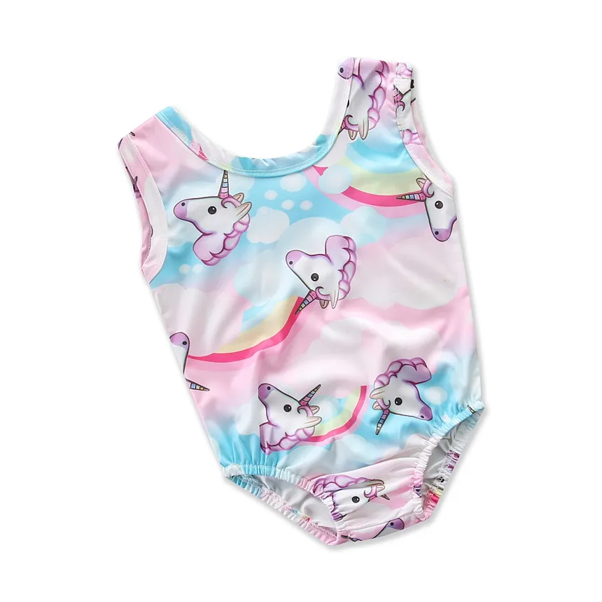 Baby Girl Swimwear Lovely Cartoon Unicorn Printing One