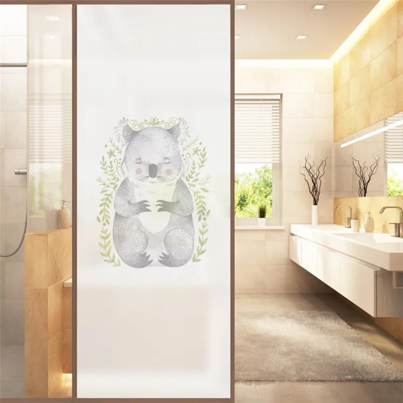 3d wall stickers Cute squirrel print PVC Frosted Glass Window Static