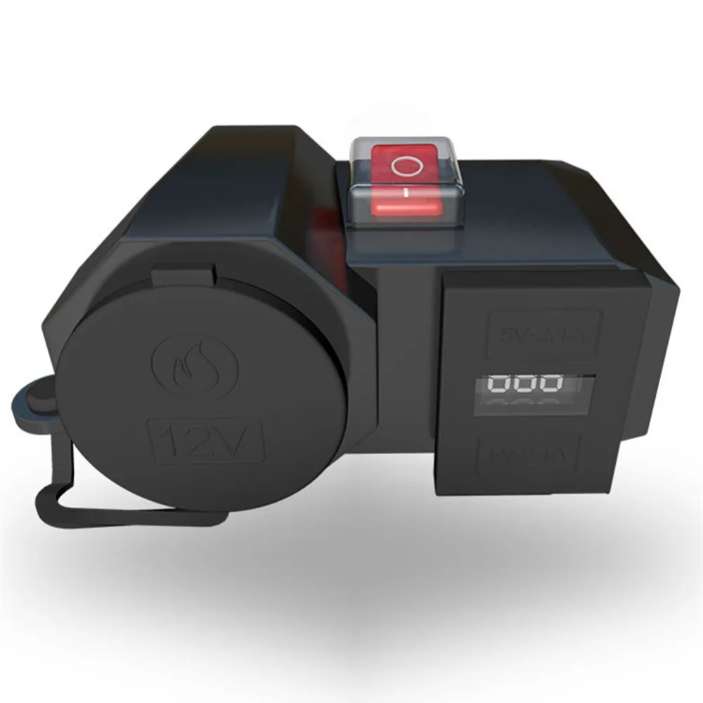 

12V Waterproof Dual USB Charger Motorcycle Power Adapter Socket 5V/2.1A Dual USB Power Charger with ON/OFF Switch for GPS