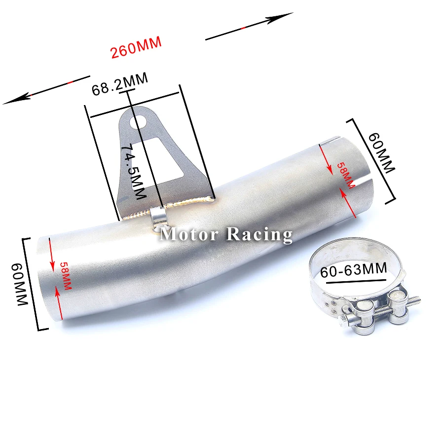 Глушитель выхлопной трубы мотоцикла средняя труба скольжения на ссылку хомут для BMW S1000RR выхлопной 2010 2011 2012 2013